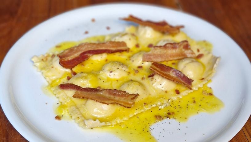 Ravioli à Carbonara do Fabrício Restaurante