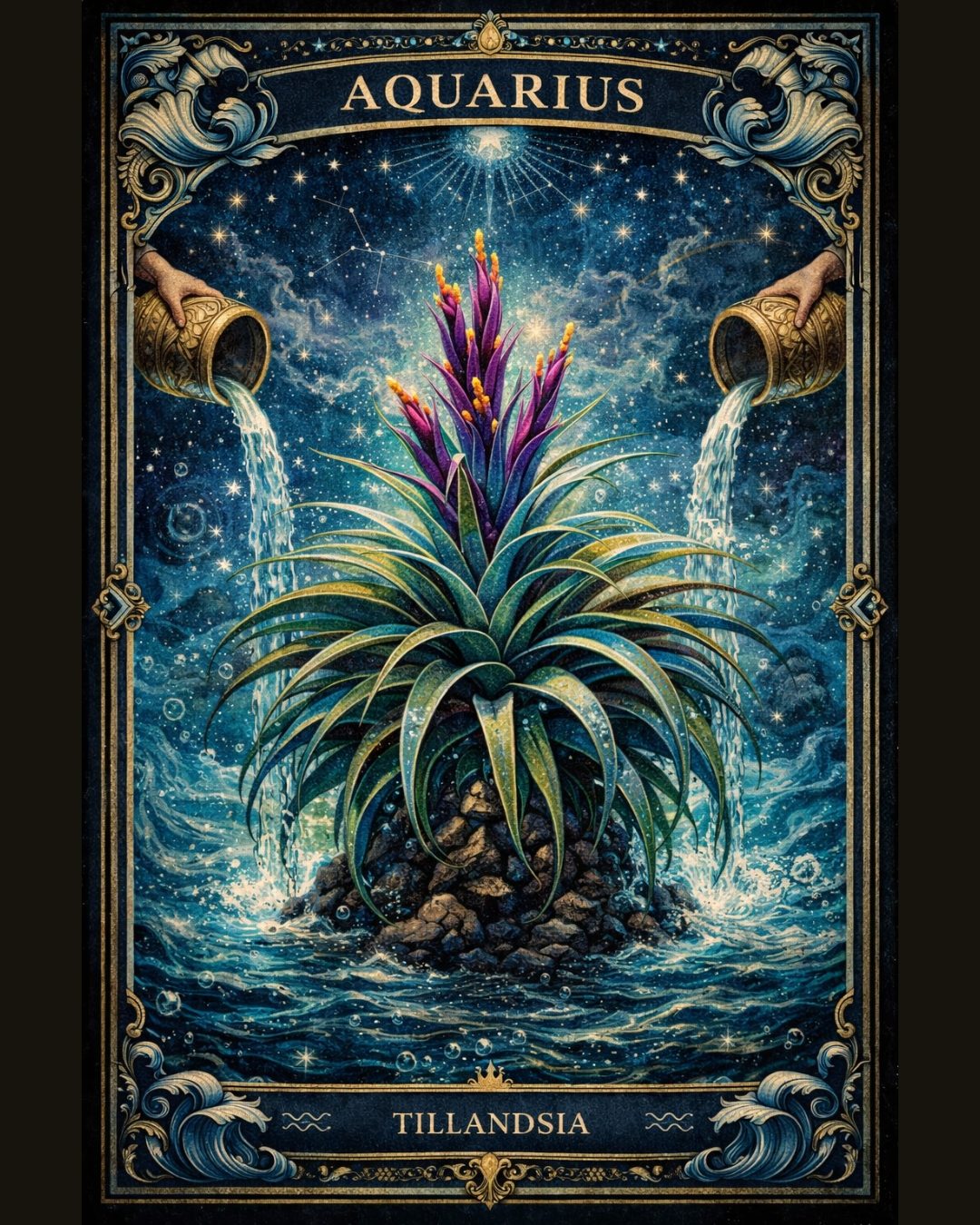 Aquário e a Planta-Aérea (Tillandsia)