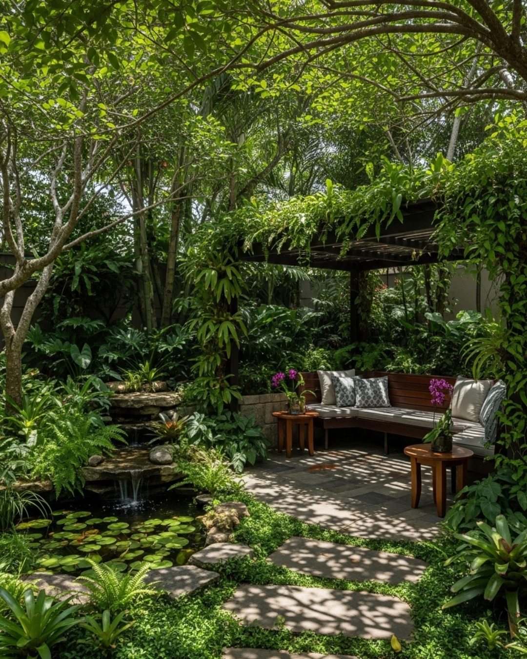 Design Biofílico e Wellness no jardim.