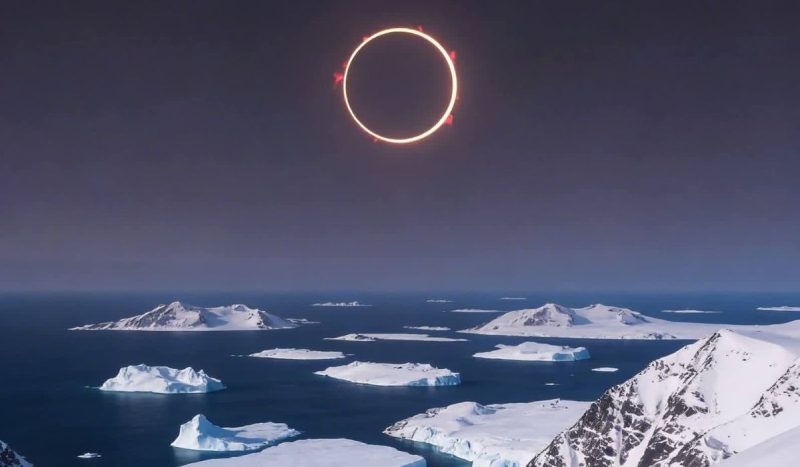 Anel de Fogo atinge seu ápice impressionante sobre a Antártida