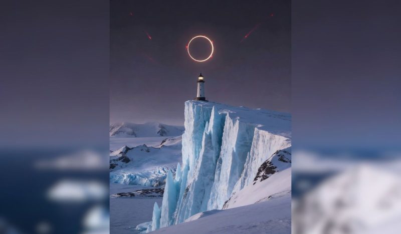 Anel de Fogo atinge seu ápice impressionante sobre a Antártida